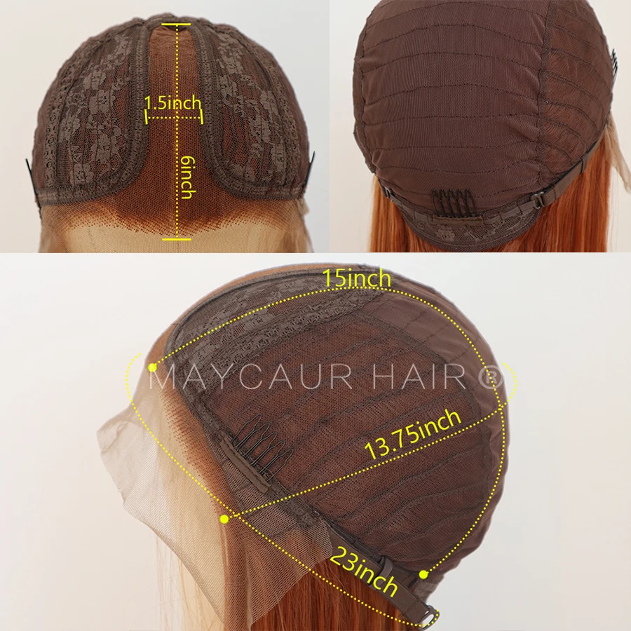 maycaur Synthetic Lace Front Wig Silky Straight 30B Heat Resistant Synthetic Replacement Hair Wigs for Fashion Women (5)
