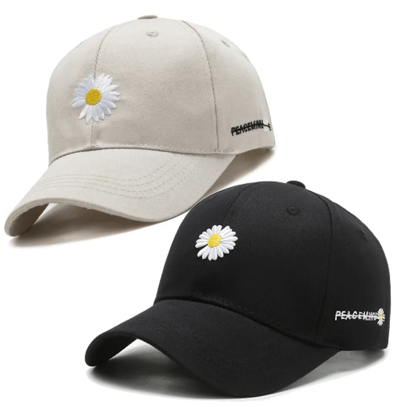 Women Men Tennis Caps Baseball Cap Female Daisies Summer Outdoor Adjustable Embroidered Women Trucker Hats Dad Hat