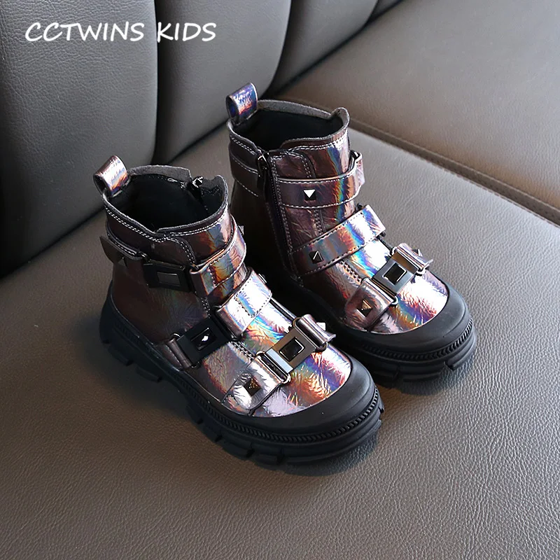 CCTWINS/детская обувь; коллекция года; модная Осенняя черная обувь для маленьких девочек; детские полуботинки; брендовые ботинки с шипами для мальчиков; FB1736