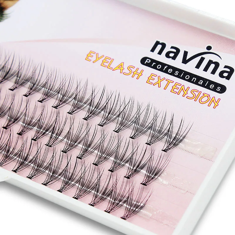 Накладные ресницы Navina 60 пучков норковые натуральные 3D объемные Искусственные