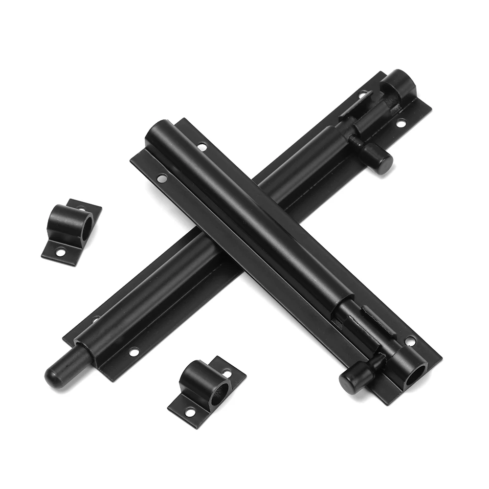 Door Latch Black Silver Barrel Bolt 2/3/4/5/6/8inch Aluminum Alloy For Home Hardware Gate Safety
