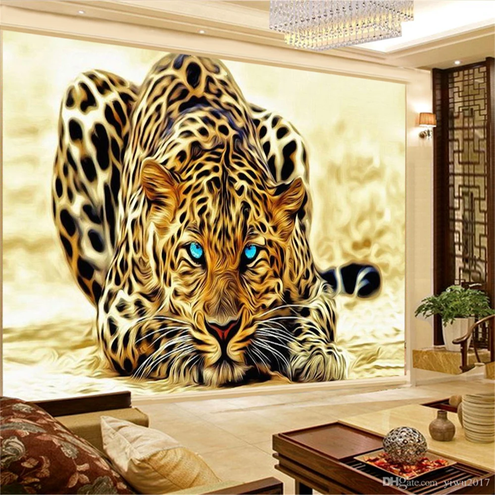 Online Atacado Papel De Parede Feroz Tigre 3d Papel Parede Hd