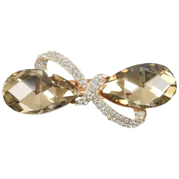 

Fashion Crystal Rhinestone Oval Bowknot Barrette Hair Clip Clamp Hairpin