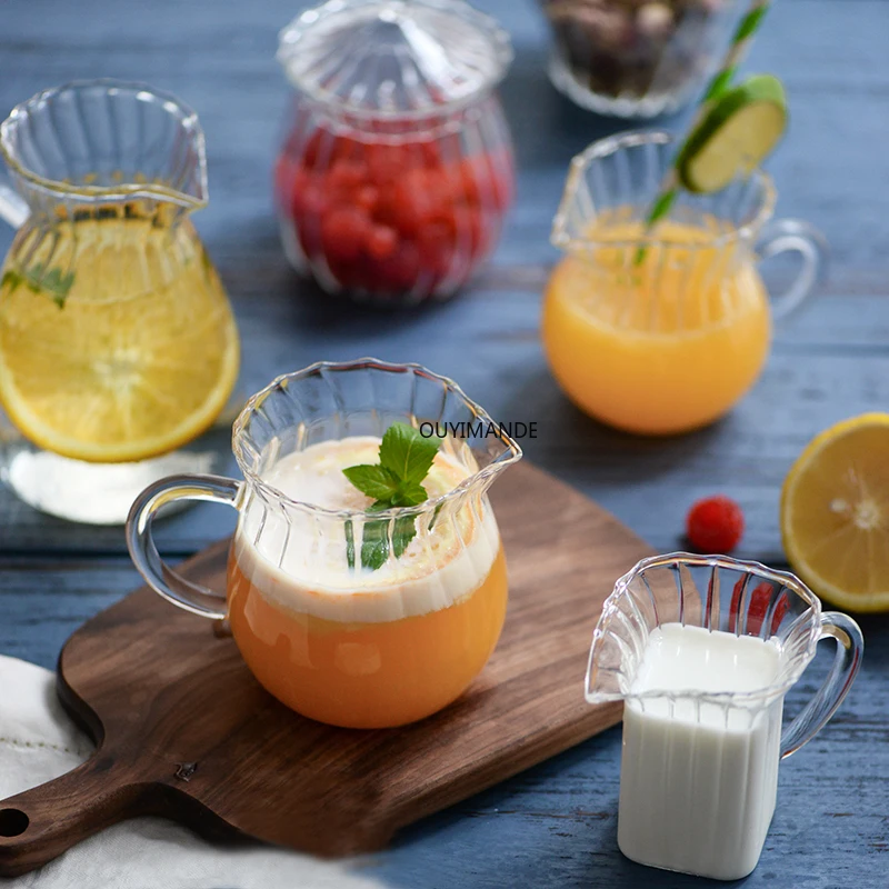 

Mini Glass Milk Can Pour Coffee Cream Sauce Can Barista Craft Coffee Latte Milk Frothing Can Microwave Heating Milk Cup