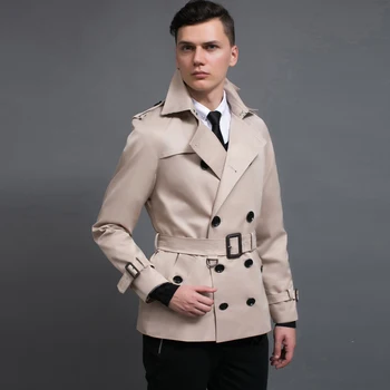 

New Brand New Mens Trench Coat England Style Beige Trenchcoat Plus Size 3xl Mens Trench Coat Male Slim Fit Jacket For Gift