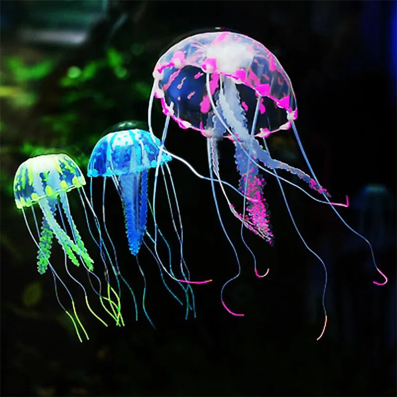 Swim Glowing Effect Artificial Jellyfish Aquarium Decoration fish tank ornaments,mini landscape ornaments,fish tank decorations,aquarium ornaments,artificial plants,artificial aquarium plants Fish Tank Underwater Live Plant Luminous Ornament Aquatic Landscape