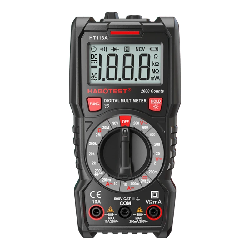 Goede Habotest HT113A digitale mini multimeter tester profesional transistor tester multitester multi meter