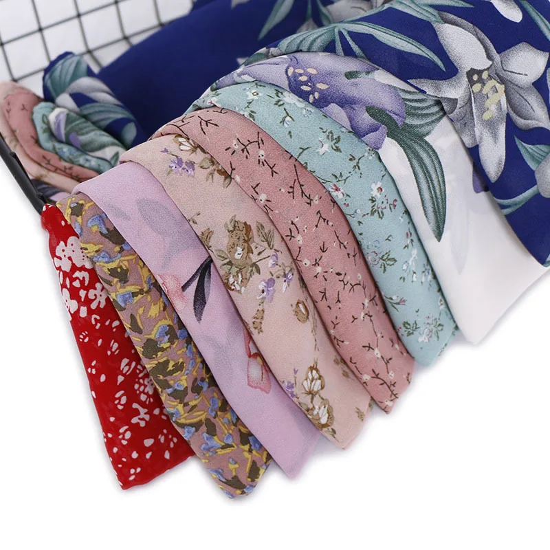 Модная шифоновая шаль-хиджаб в ретро-стиле с цветочным рисунком, мягкие шарфы-повязки для женщин, мусульманский снуд