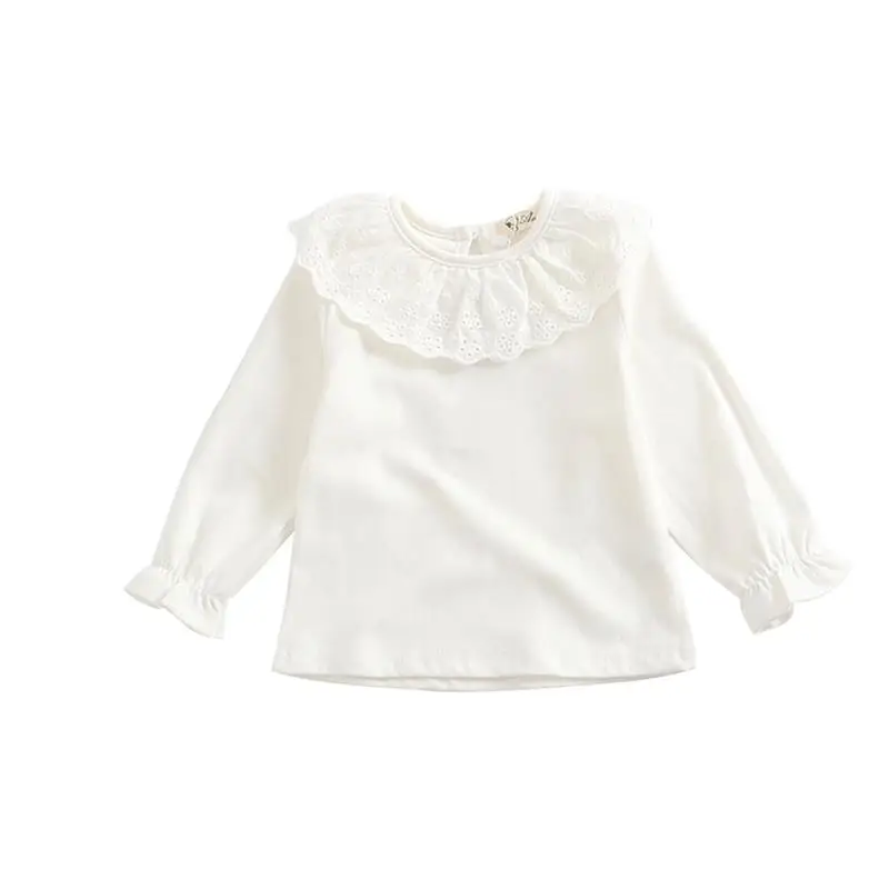 Осенняя футболка для маленьких девочек одежда малышей топы с длинными рукавами в