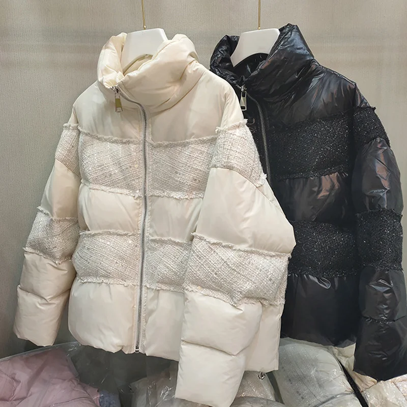 Retro Women's Winter Down Jacket Short Parkas 2020