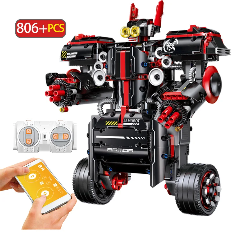 

806PCS App Control Voice Control Robot Blocks Compatible Technic RC Robot Model Building Blocks Toys for Children Boys Gift