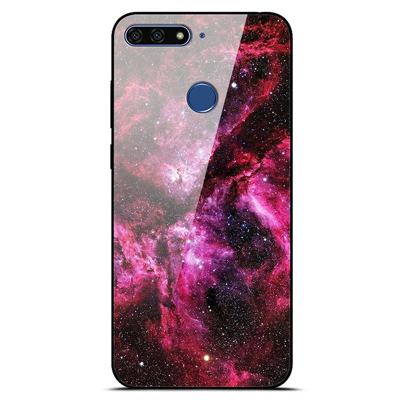 24 Чехол E Funda для huawei Honor 7C 7A, чехол из закаленного стекла, жесткая задняя крышка для huawei Honor 7C Pro/7A Pro, чехол из мягкого ТПУ 7 C мультяшным рисунком - Цвет: 24