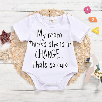

Newborn Baby Letter Print Romper Fashion Short Sleeve Romper for Kids Infant Boys Girls