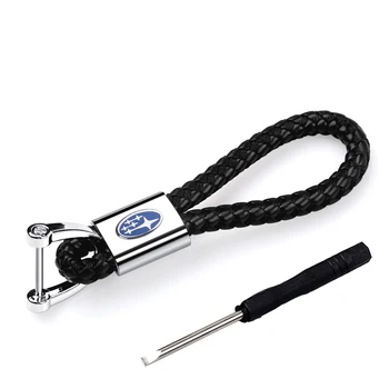 

1Pcs Metal alloy car keychain chain rope pendant for Subaru Legacy Forester Outback Rally WRX WRC Impreza key ring accessories
