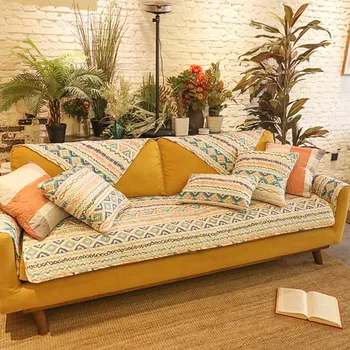 

New Pastoral cloth Sofa Cover Towel Slipcover Cotton Fabric Thick Sofa Modern Non-slip Sofa Couch Cover Corner Towel Mats 1PCS