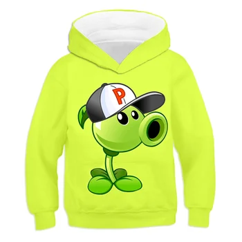 

Children's favorite plant zombie war 3D printing Harajuku style children's clothing tops hot sale children's hoodies in autumn