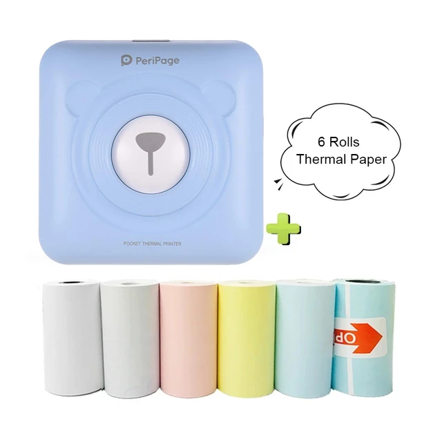 Blu n 6 Rolls Group Bluetooth беспроводной небольшой термопринтер изображение мобильный фотопринтер мини принтер портативный фотопринтер для Android iOS Телефон - Цвет: Blu n 6 Rolls Group