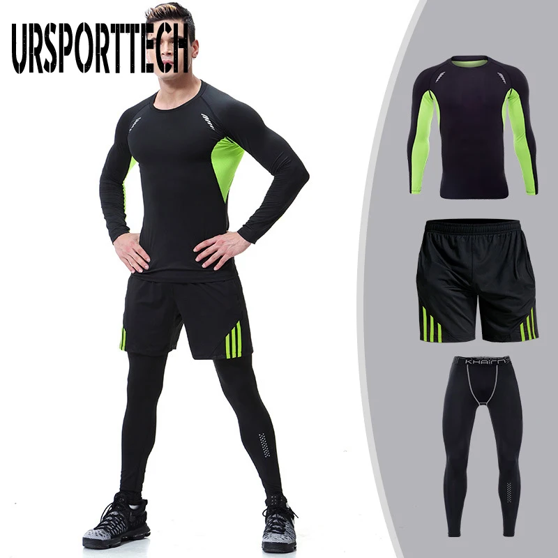 Hot Product 2pcs 3pcs/set Men Sport Tracksuit Running Clothes Fitness Suit Active Suit Tracksuits Mans Sports Costumes Exercise Sets Mens
