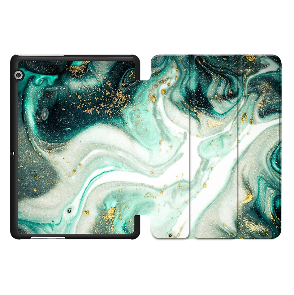 HW010 MTT чехол из искусственной кожи с мрамором для huawei MediaPad T3 10,0 Honor Play Pad 2 9,6 дюймов трехслойный флип смарт-чехол для планшета Funda AGS-L09 - Цвет: HW010
