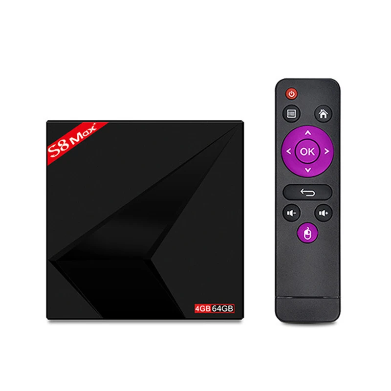 S8 Max Plus Android Smart TV Box RK3328 4GB RAM 64GB ROM 5G WIFI bluetooth 4.0 Android 9.0 4K Set-Top-Box Media Player