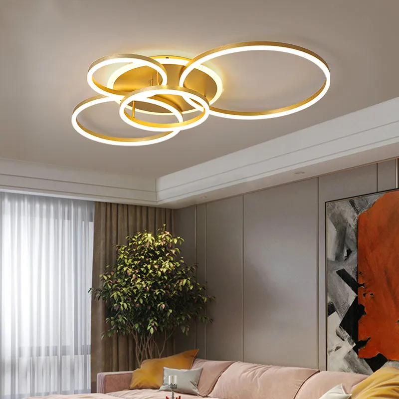 Oro bianco moderno lampadario a LED illuminazione per soggiorno