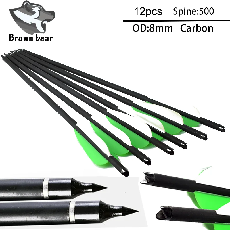 

12PCS 20Inches Archery Arrows Spine 400 Carbon Bolt Arrows For Shooting Hunting Crossbow
