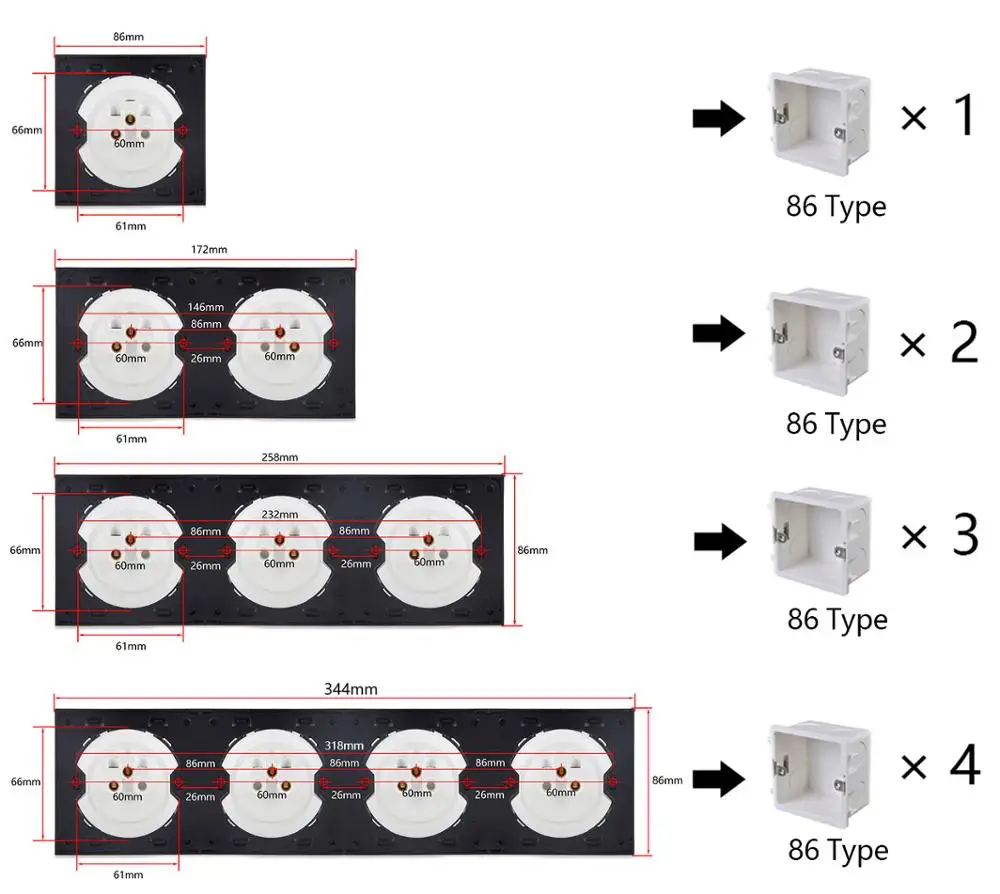 Стеклянный разъем EU/DE/RU 16A настенный выключатель из хрустального стекла панель 110