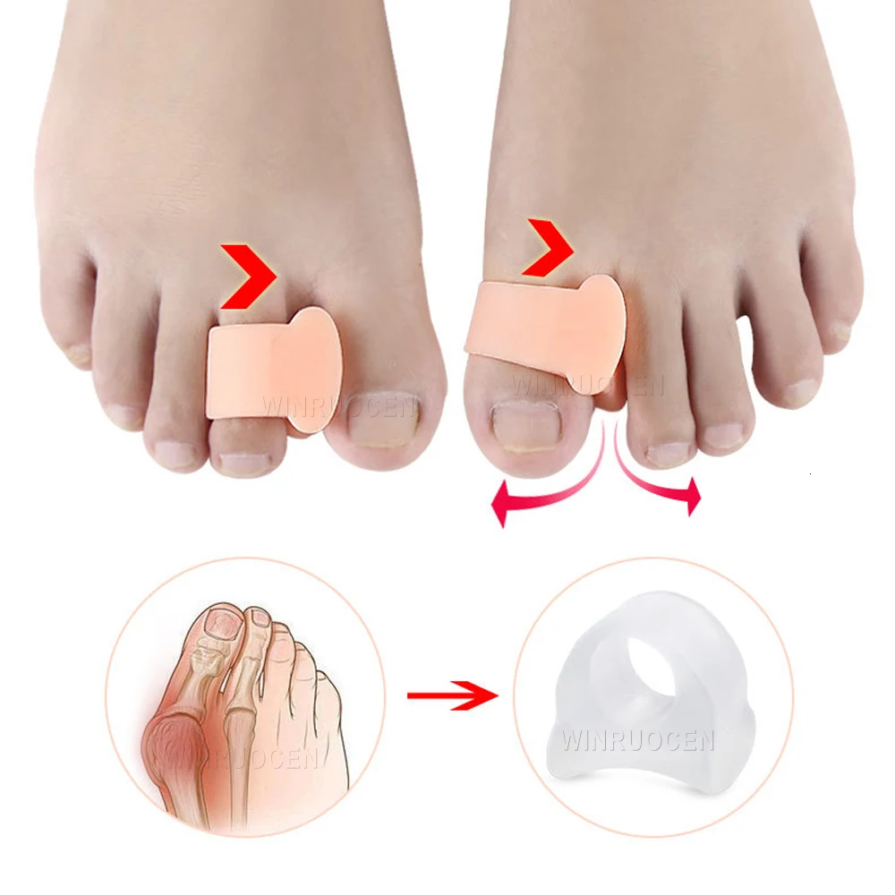 2Pcs index finger Hallux Valgus Separator Silicone Corrector Insoles Toe Overlapping Toe Pain Relieve Insert Foot Care Corrector