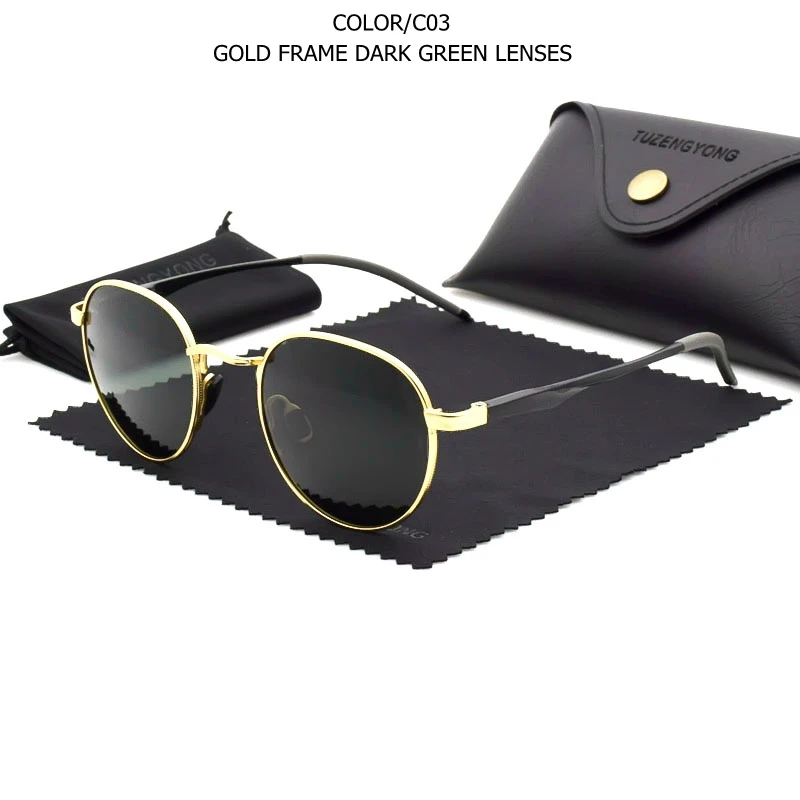 de sol marca designer vintage redondo óculos uv400 para homens