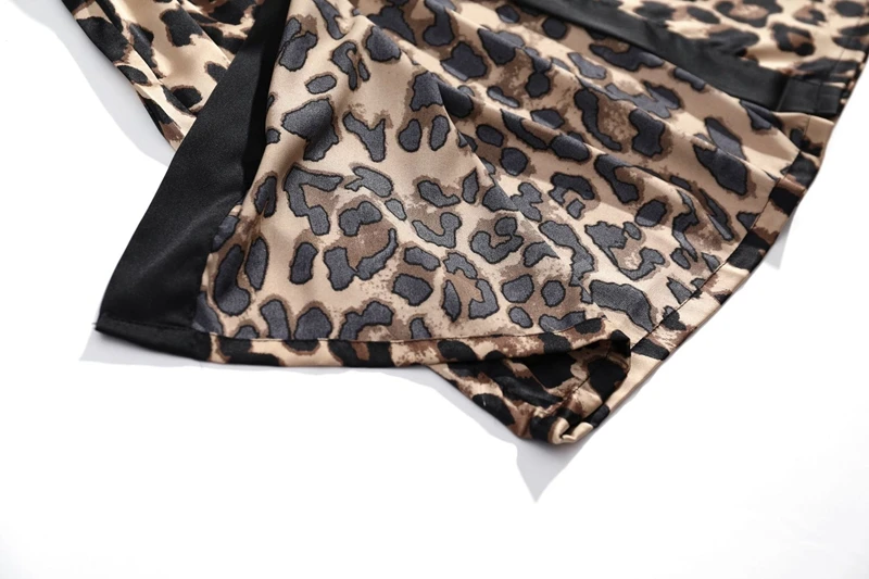 Женский халат и сорочка Набор ночных рубашек леопардовые пижамы Женская пижама мягкая эластичная трикотажная пижама Mujer пижамы наборы ночных рубашек