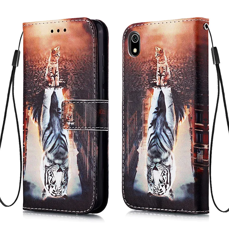 Чехол для redmi 7a, кожаный чехол для Xiaomi redmi 7A, чехол для Xiomi Xiaomi redmi 7A, Роскошный кошелек с рисунком животных, флип-чехол s