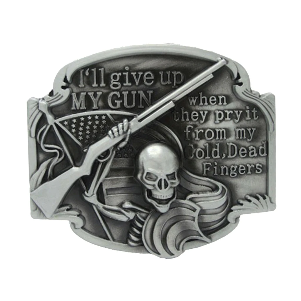 Belt Buckle Metal Men's Cool Embossed Skull Gold Animals Design Western Cowboy Horse Belt Buckle accessory