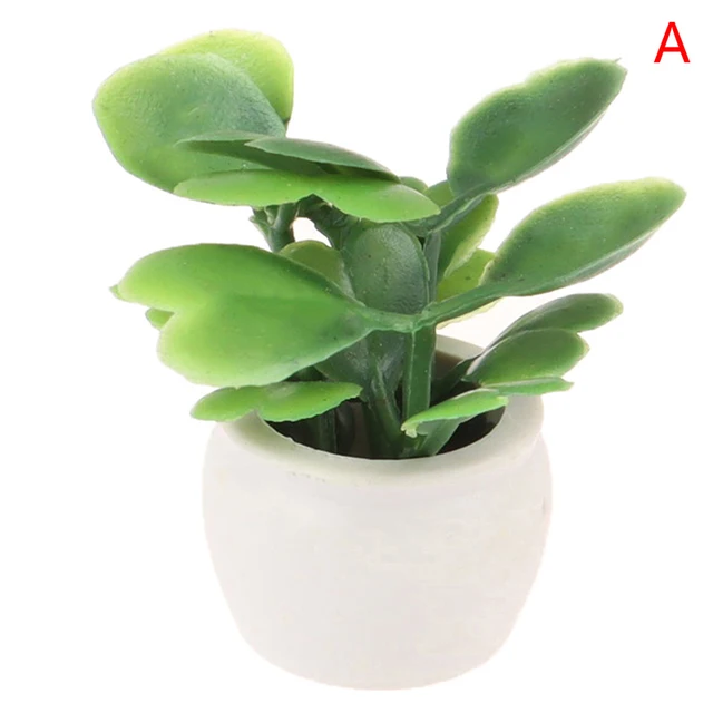 Verte Plante Plastique Pot Poupées Maison miniature plantes pour Indoor OUTDOO