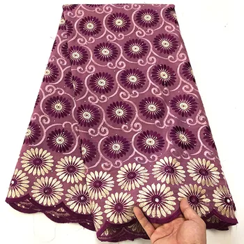 

2019 Latest Swiss Lace Fabric Dress African French Voile Lace In Switzerland High Quality Nigerian Dry Cotton Lace Fabric V-985
