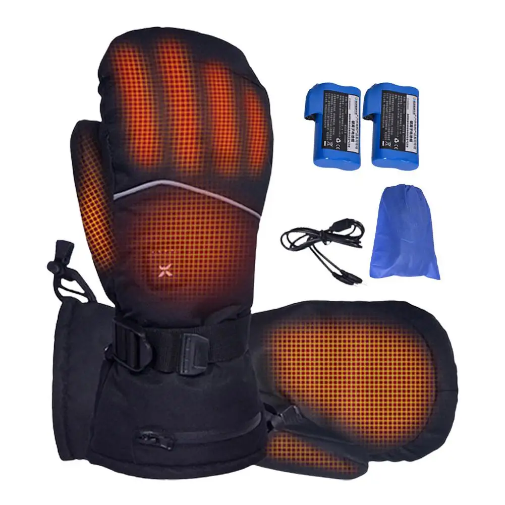 Heated Mittens Gloves Unisex Electric Hand Warmer Lithium Battery