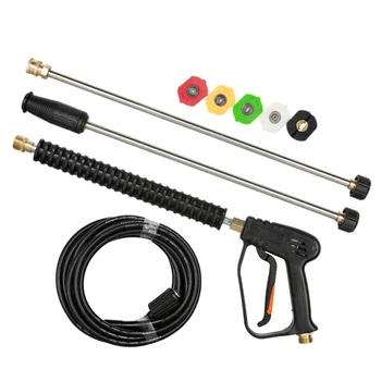 

1Set Car High Pressure Washer-Gun 5M Wash Hose Tube Power Water Jet Washer With 5 Spray Nozzle For Cleaner Watering Lawn Garden