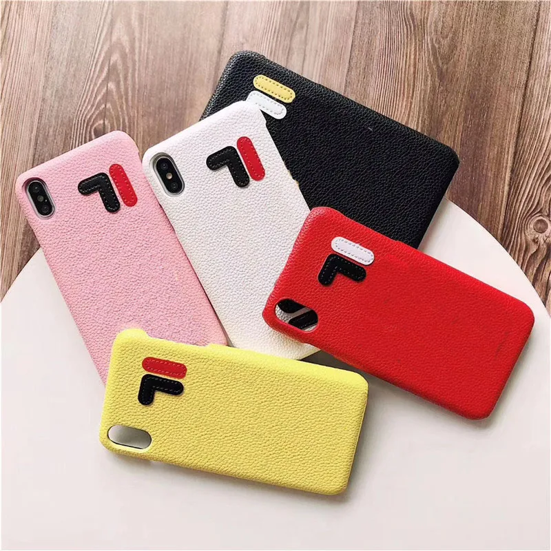 

Fashion leather embroidery design luxury brand phone cover for iphone 11 pro max XS XR case XSMAX For iPhone 6 s 7 8 Plus fundas