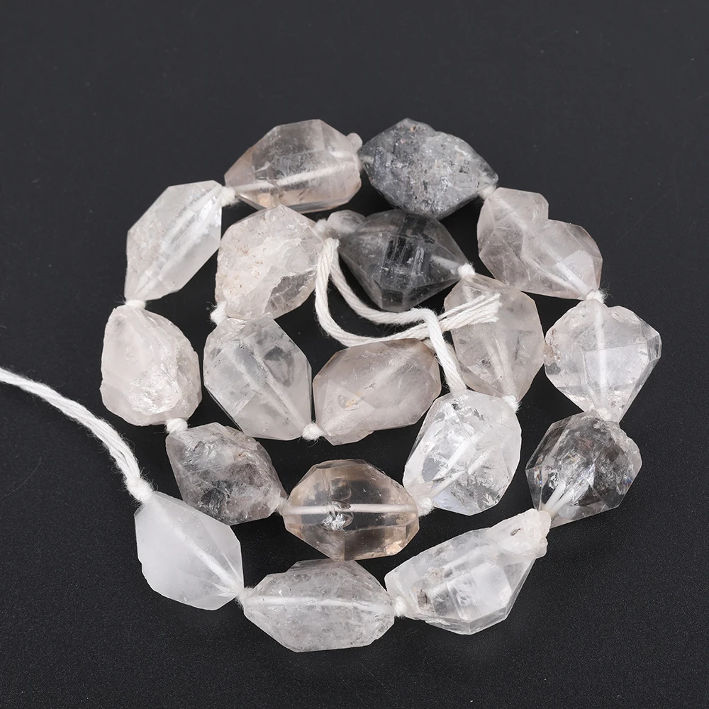 Approx 16-18Pcs/Strand Natural Green Phantom Quartz Nugget Chunky Loose Beads Middle Drilled Crystal DIY Jewelry Making | Украшения и