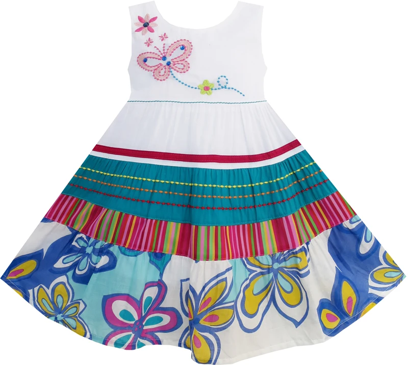 Sunny Fashion платья для девочек платье Цветок Девушка Платье Маленькие девочки