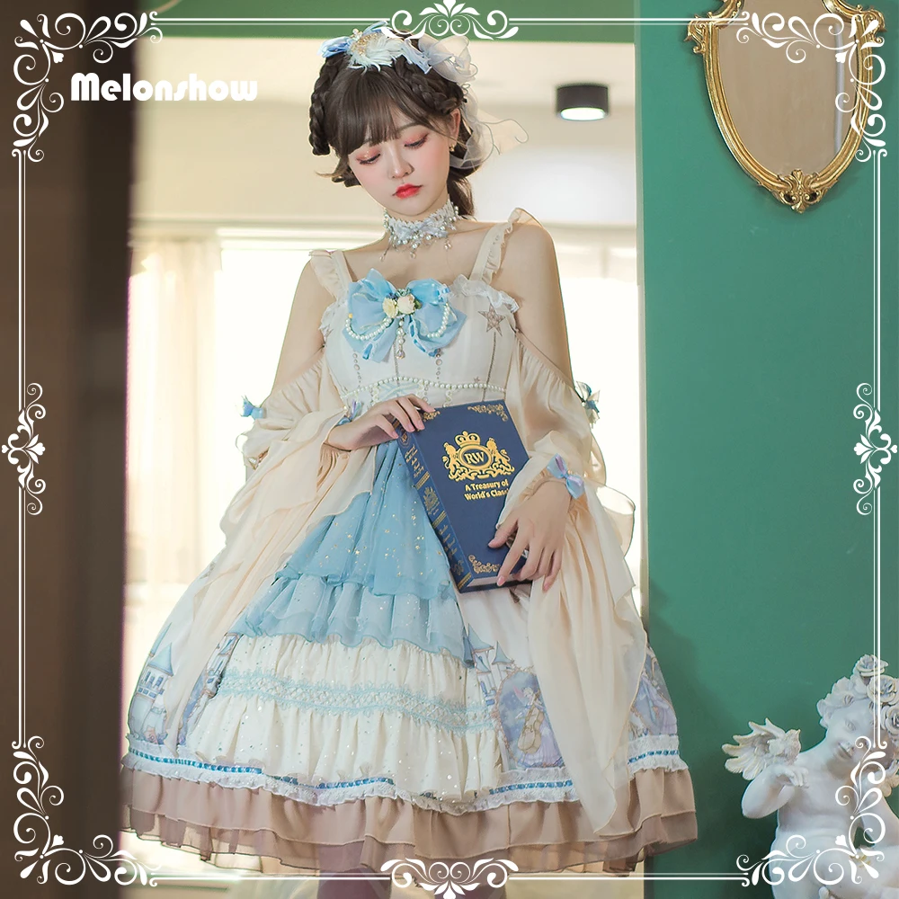 

Melonshow Sweet Lolita Dress Classic Style Lolita JSK Victorian Dresses Women Kawaii Clothing Bow Gothic Dress Girl customizable