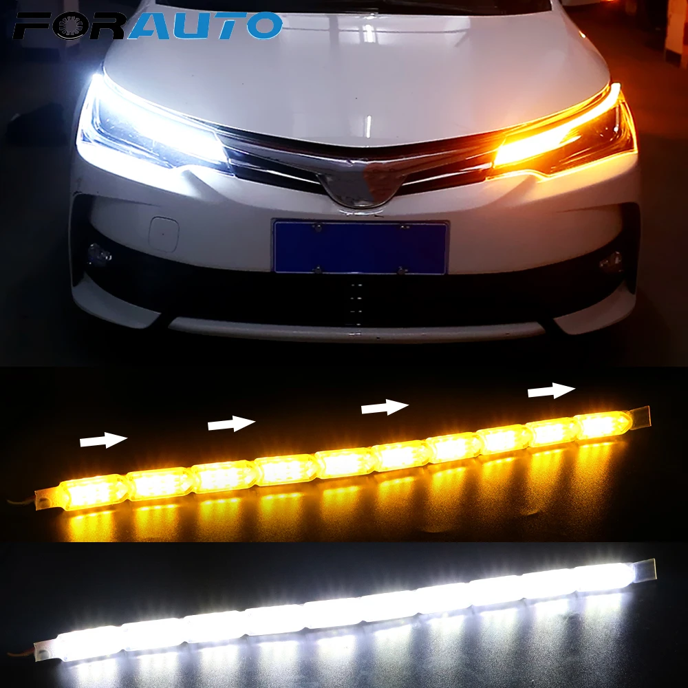 FORAUTO 2 шт./компл. светодиодный дневного полосы светильник дневные ходовые огни
