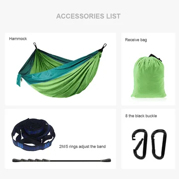 

Camping Hammock Double Travel Hammock Backpacking Hammock Safety Swing Portable Parachute Hammock Outdoor Sleeping