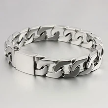 14 мм мужской браслет Серебряная цепочка браслет 316L нержавеющая сталь браслет для мужчин ювелирные изделия Прямая поставка