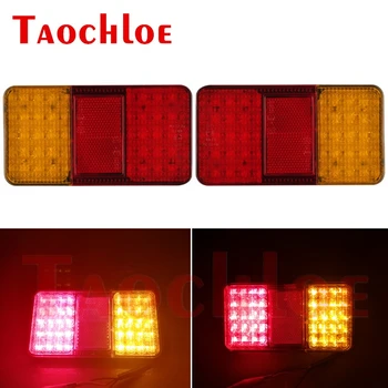 

2Pcs 12V LED Tractor Tail Lights Car Brake Stop Turn Signals Rear Lamp Trailer Truck Red White Tail Lamps Waterproof