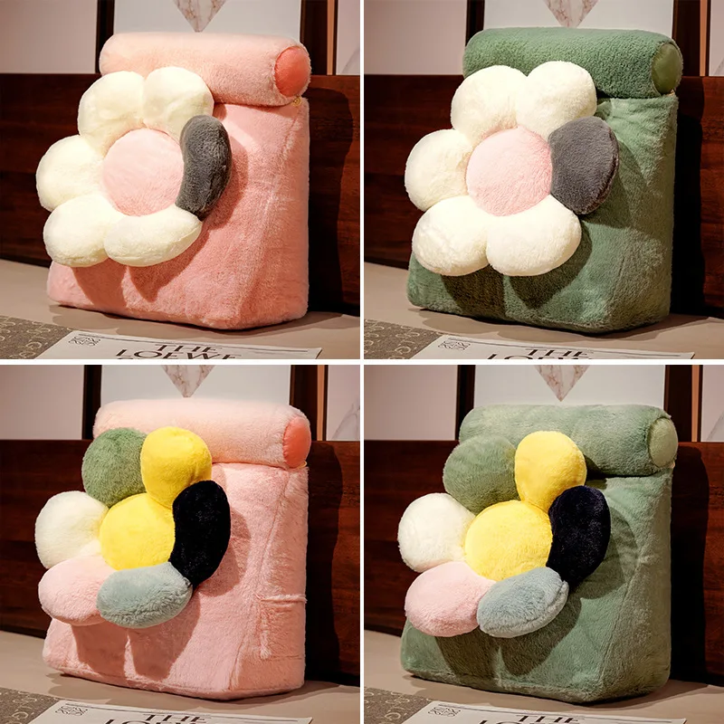 NiceColorful Flower Shape Triangle Waist Pillow Stuffed Multifunction Sleep Plush Toy Sofa Bed Cushion Floor Home Decor Gifts