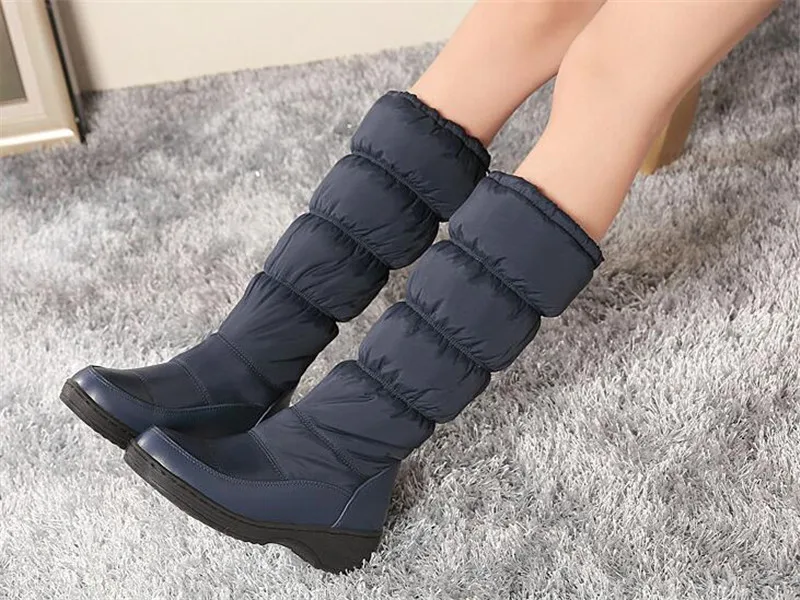 Г. Зимние женские Ботинки Зимняя обувь теплые зимние водонепроницаемые ботинки пикантные мягкие теплые ботинки размера плюс. X-85 - Цвет: blue