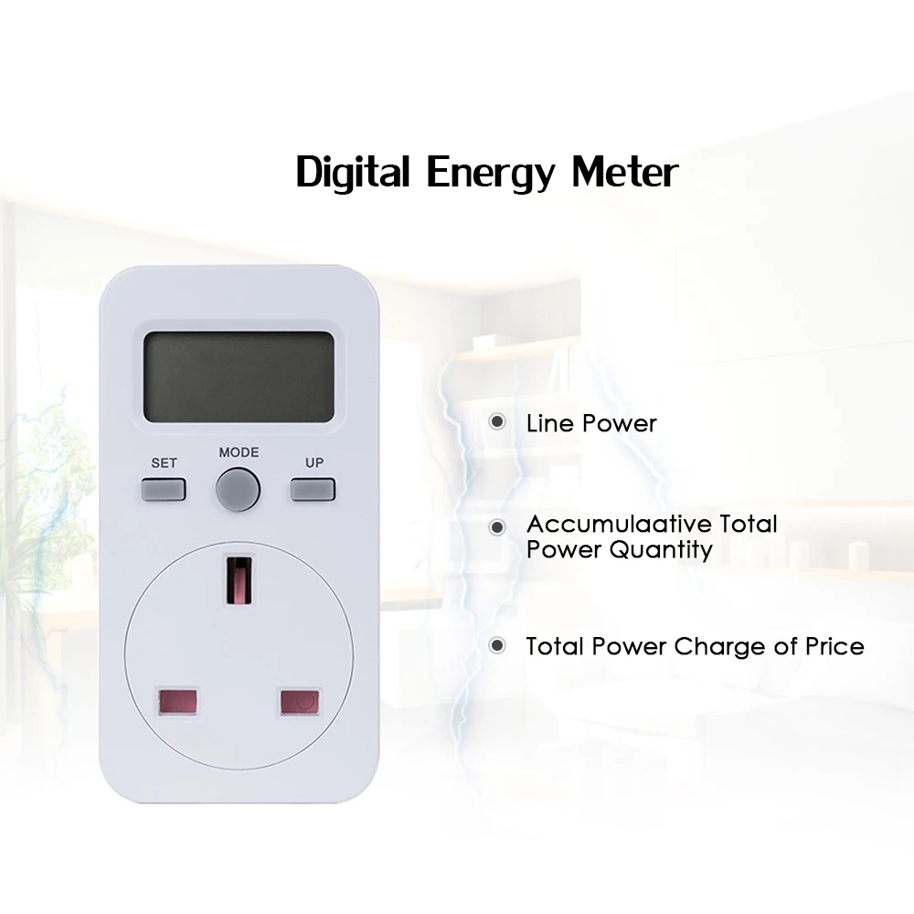 

Digital Wattmeter LCD Energy Monitor Power Meter Electricity Electric Meter Usage Monitoring Socket EU/US/UK Plug Smart Socket