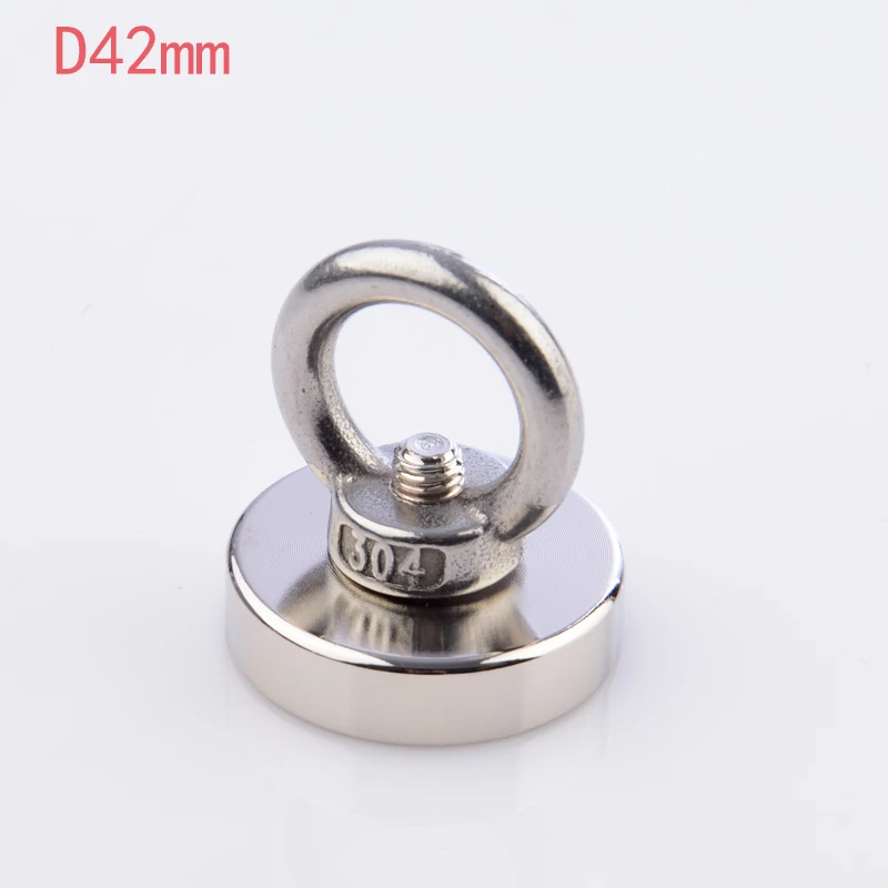 diameter 42mm Сильный Мощный неодимовый магнит крюк спасательный магнит речной рыболовное оборудование держатель потянув монтажный горшок с кольцом - Цвет: diameter 42mm