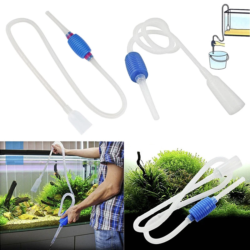 1pc Aquarium Vacuum Handheld Siphon Pump Gravel Cleaner With Filter