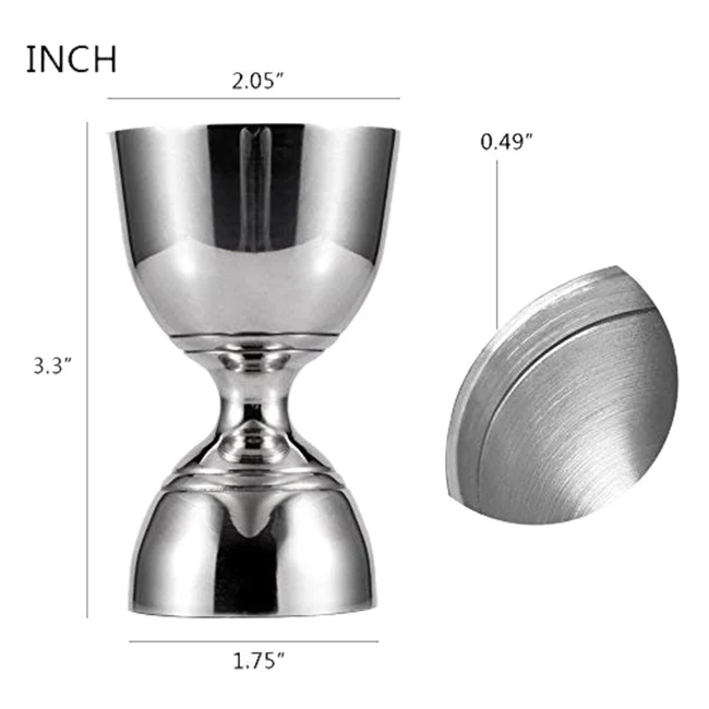 Нержавеющая сталь бар Jigger 1/2 Oz, шейкер для коктейля мерные чашки Jigger 1Oz 2Oz